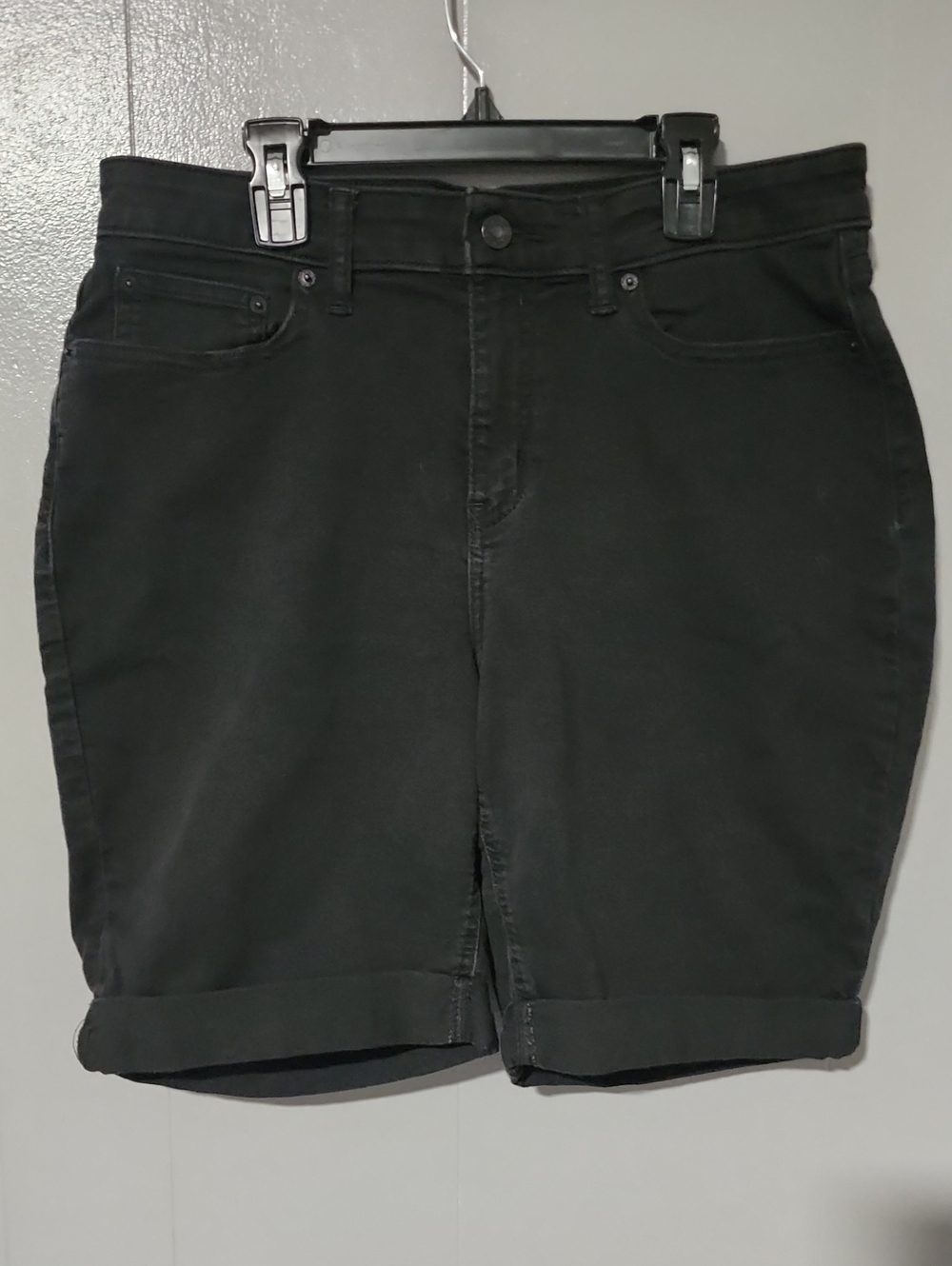 DKNY Black High-Rise Jean Shorts